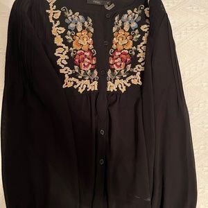Stunning Embroidered Black Blouse